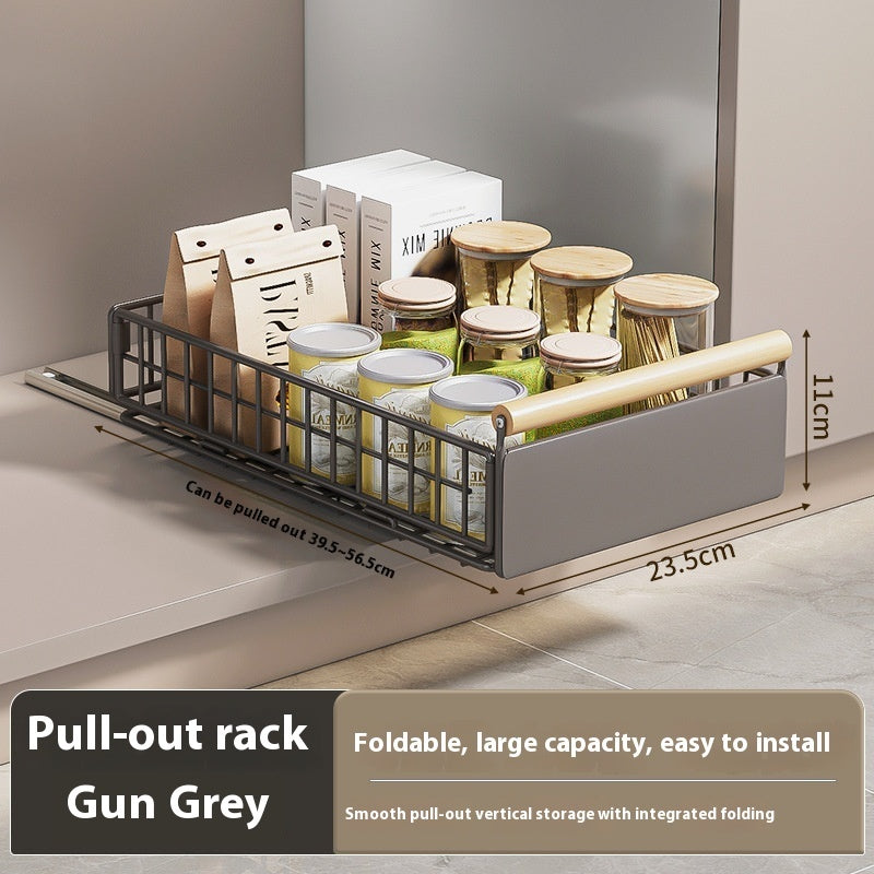 Kitchen Bathroom Multifunctional Foldable Pull Storage Basket