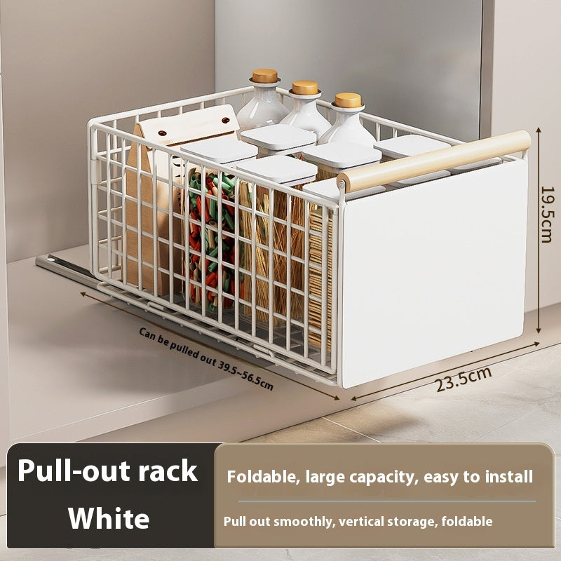 Kitchen Bathroom Multifunctional Foldable Pull Storage Basket