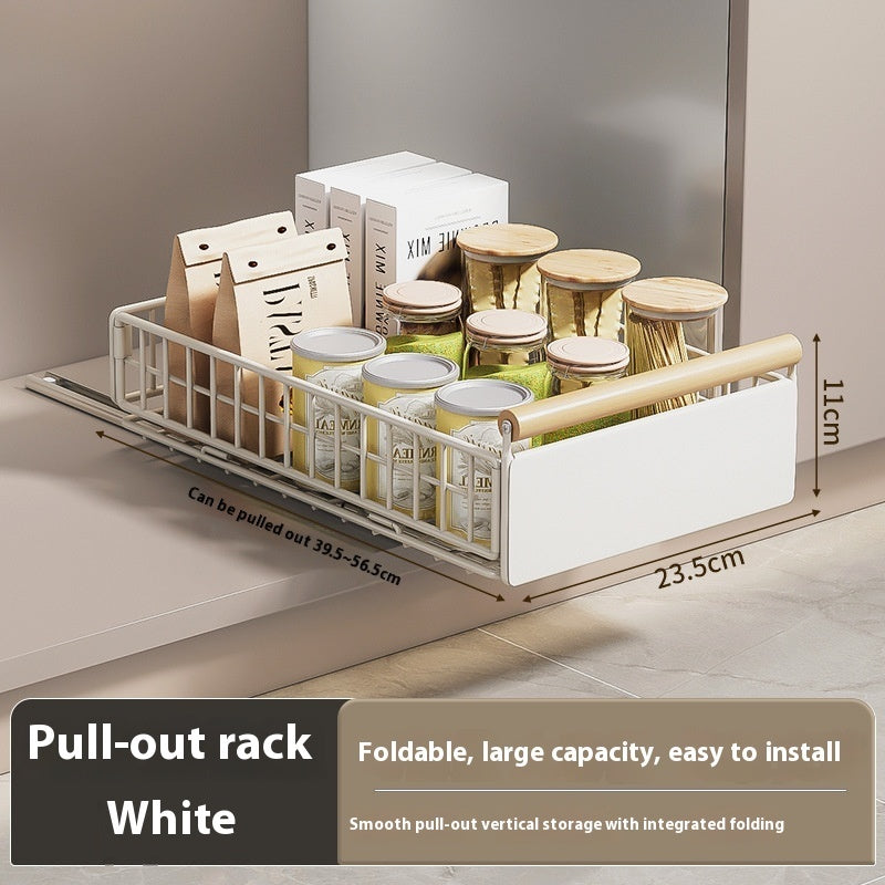 Kitchen Bathroom Multifunctional Foldable Pull Storage Basket