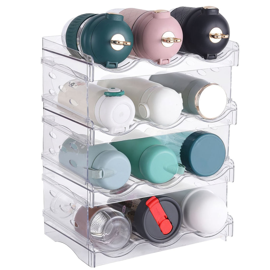 Stackable 4-Tier Bottle Organizer – Space Saver for Fridge & Kitchen