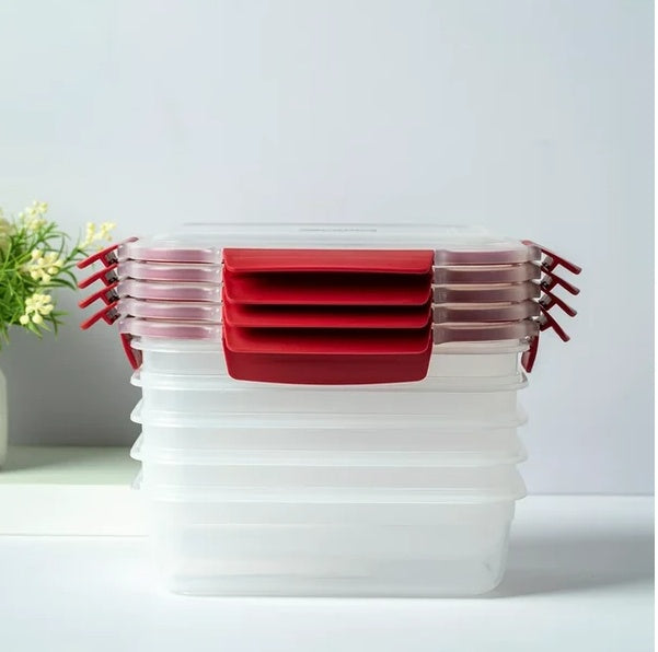 5 Pack Airtight Stackable Food Containers
