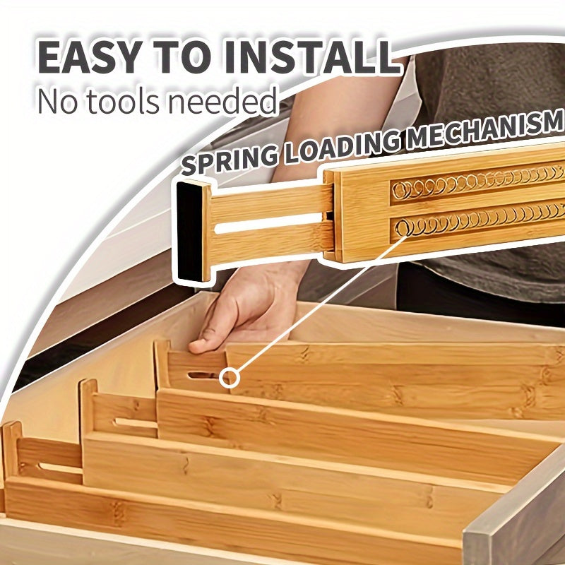 8pcs Bamboo Drawer Dividers