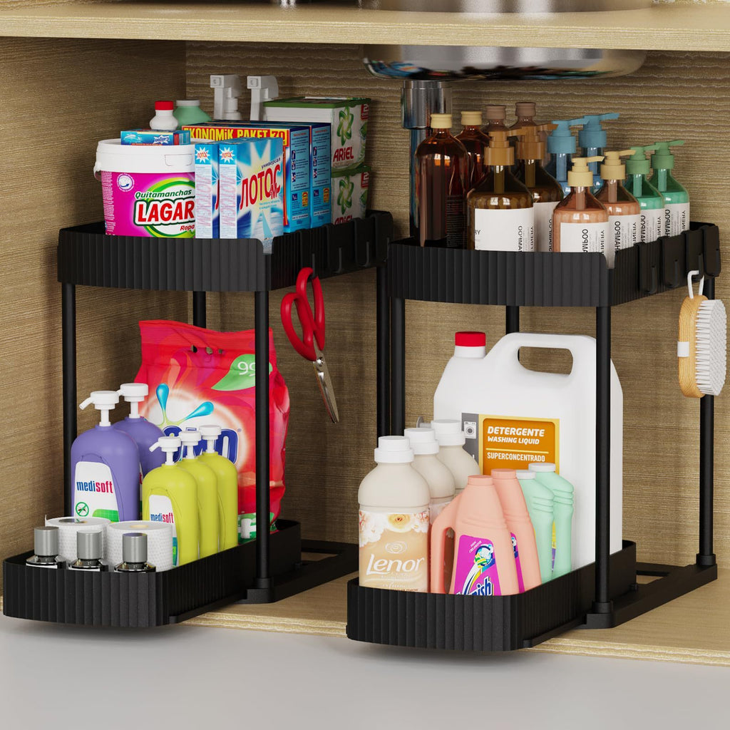Foldable Pull‑Out Storage Basket – Kitchen & Bathroom
